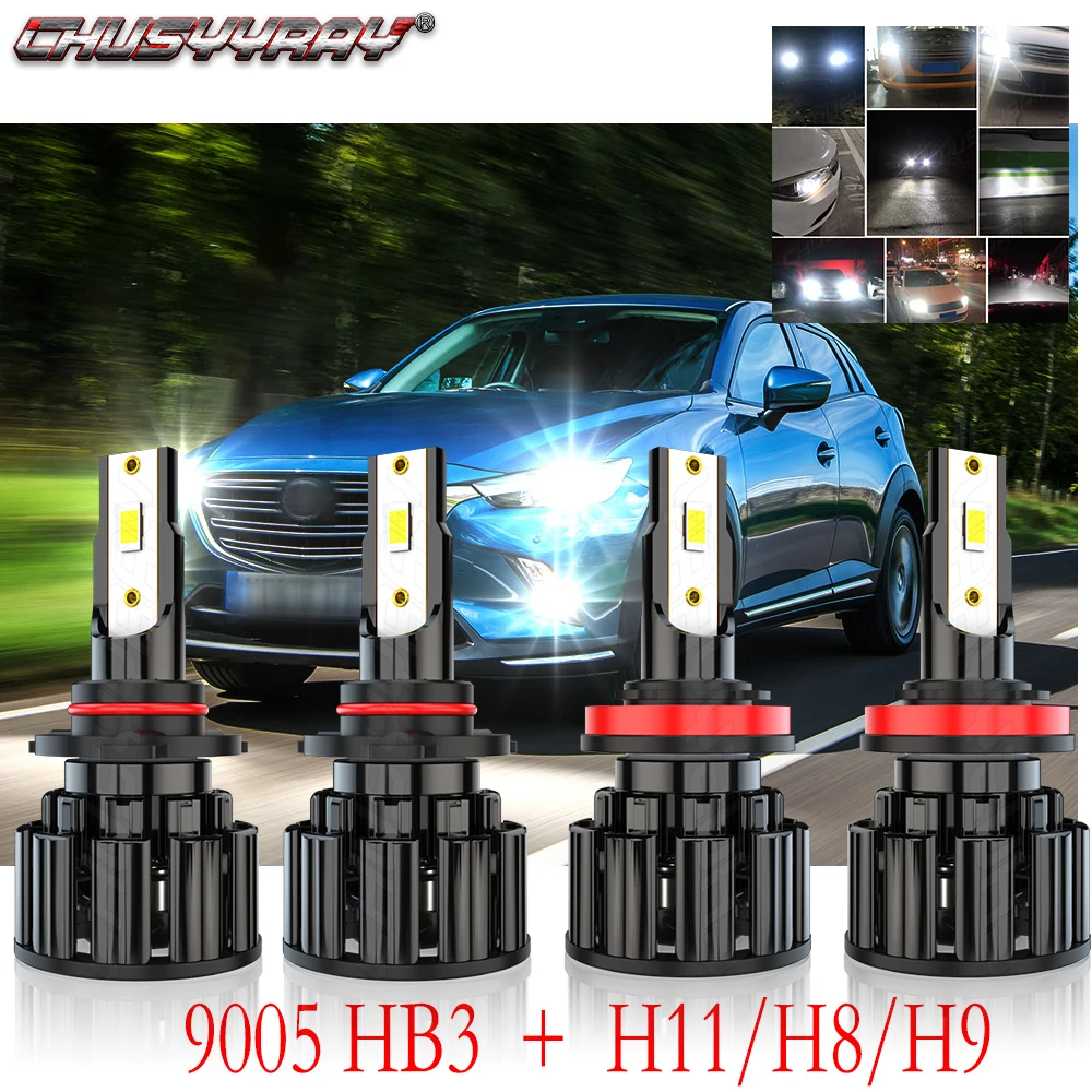 

CHUSYYRAY LED Headlight Hi/Lo Combo Beam 9005 H11 Light Bulbs Car Conversion Lamps Kit Compatible For Mazda CX-9 2007-2015 luzes