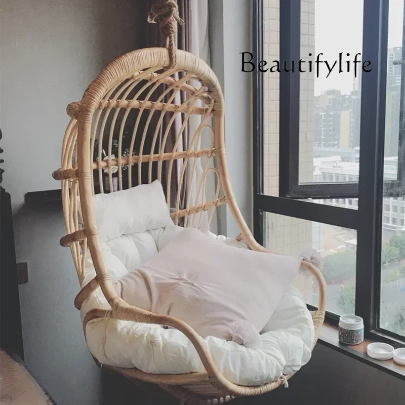 Outdoor courtyard hanging bird's nest hanging chair waterproof indoor hanging basket rattan household lazy balcony rocking chair