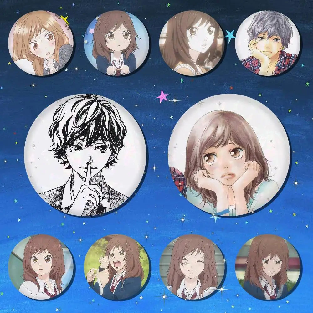 A-A-Ao H-Haru R-Ride Mixed Theme Round Button Badge Set Anime  Music Game Fashion Pins For Bags Clothes Accessories