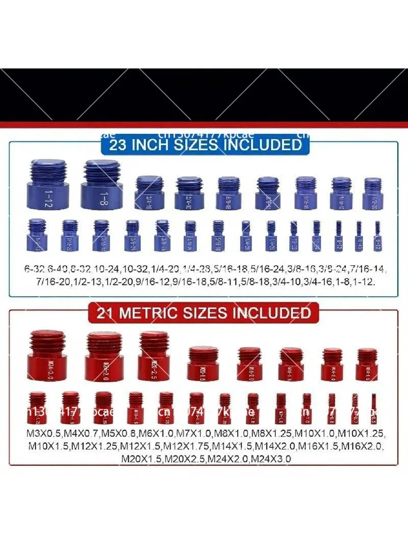 Nut and Bolt Thread Checker, Gongzi Gauge, Metric and British 44-piece Set