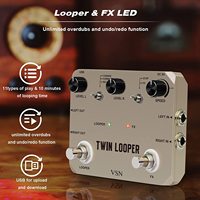 VSN Dual Footswitch Twin Looper Electric Guitar Effect Pedal Loop Station 11 Types of Play with 10 Minutes of Recording Time