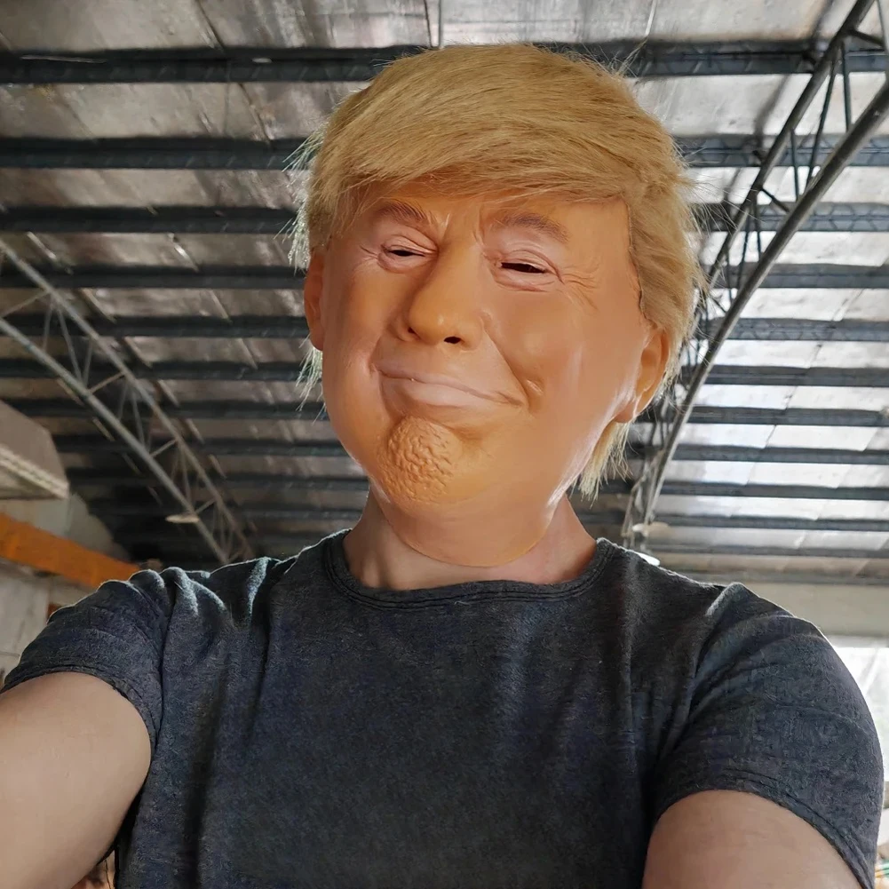 

Adult Costume Latex Head Cover Great Halloween Cosplay Party Prop Donald Trump Halloween Cosplay Mask for Holiday Costume Party