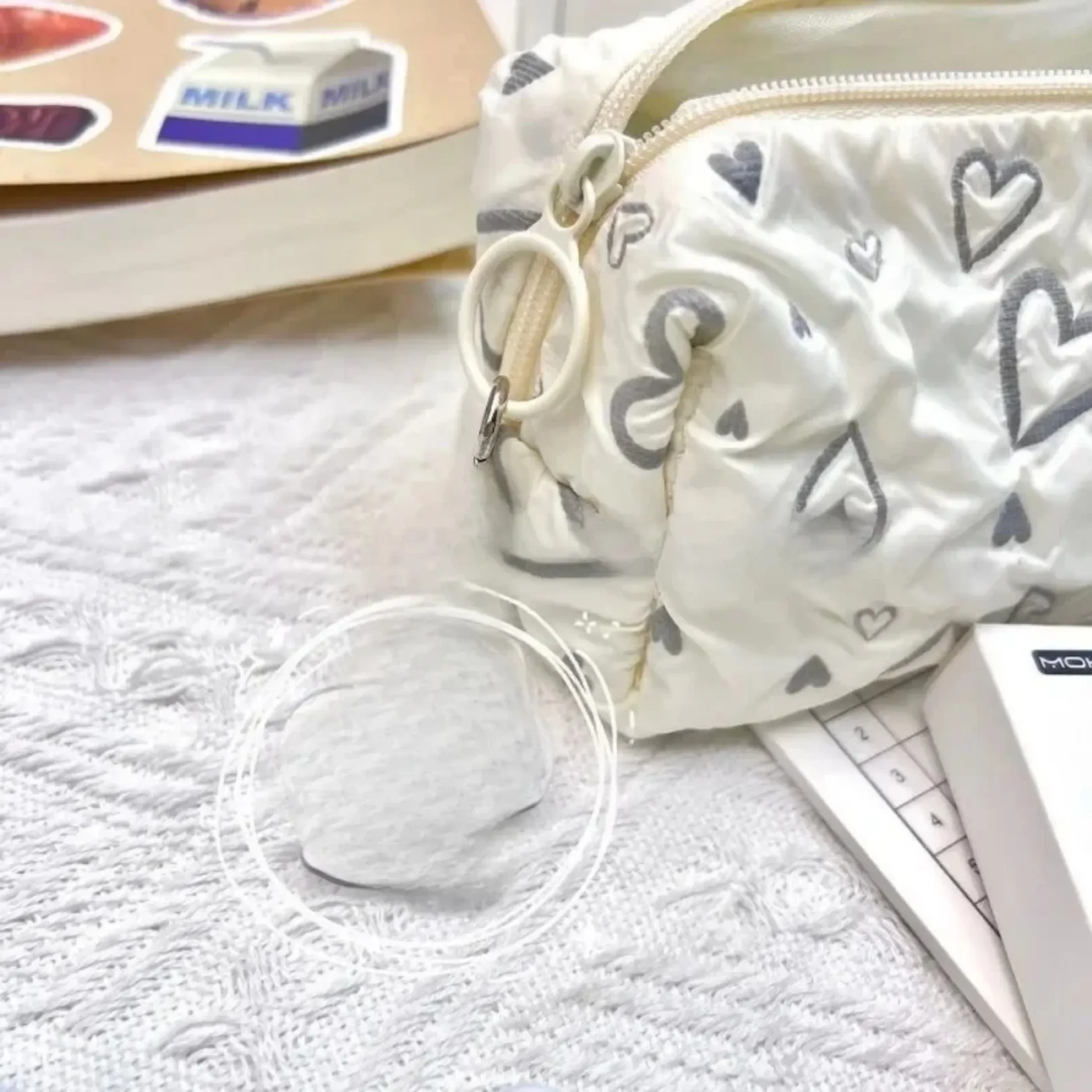 Pencil Case Fashionable Love Pencil Case Large Capacity Stationery Storage Bag Soft Pen Bag Multifunctional Learning Supplies