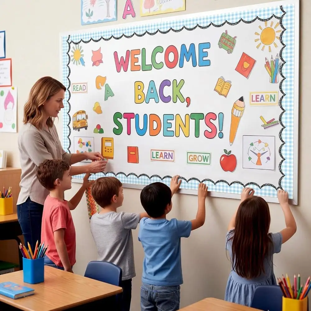 10m/Roll Bulletin Board Border Self Adhesive Scalloped Edge Wall Decor Sticker Cuttable Chalkboard Border School Bulletin Board