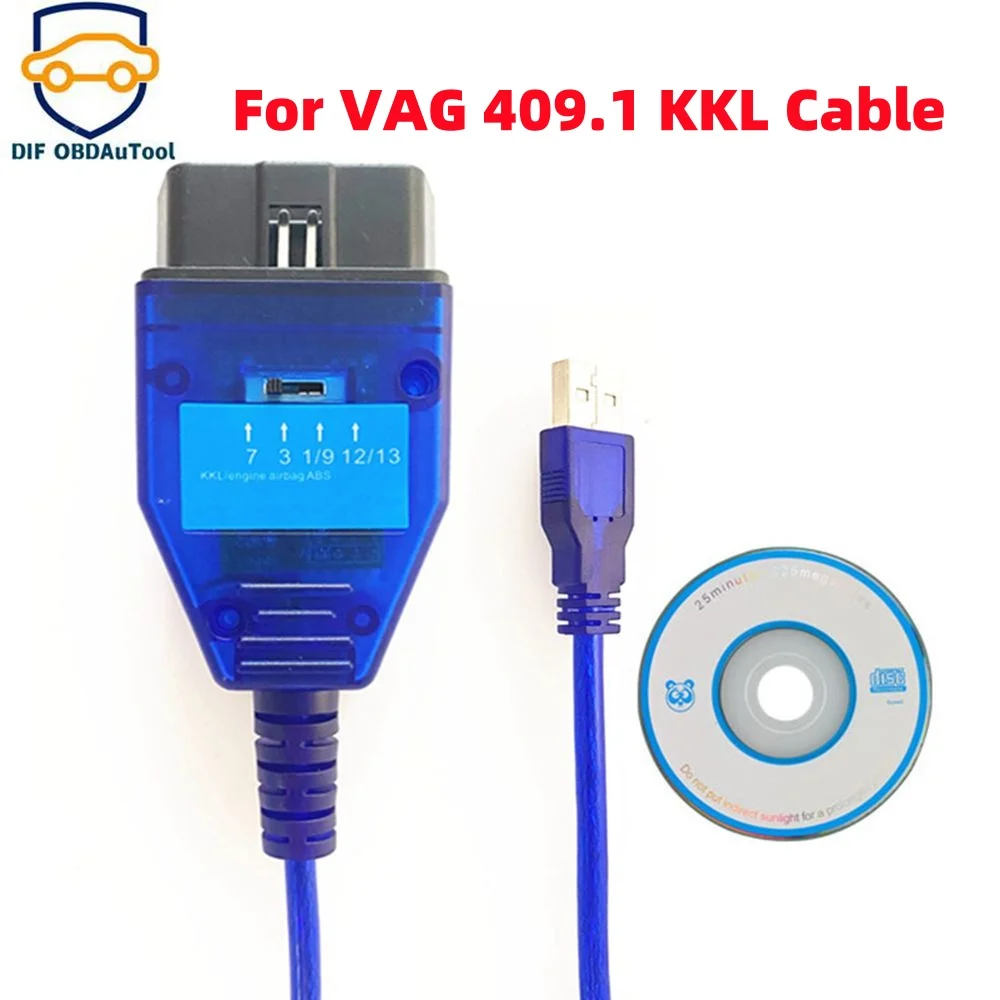 Диагностический кабель USB-интерфейса OBD2 для VAG 409 KKL с чипом-переключателем FTDI FT232RL/CH340 для VAG-KKL для кабеля vag409.1