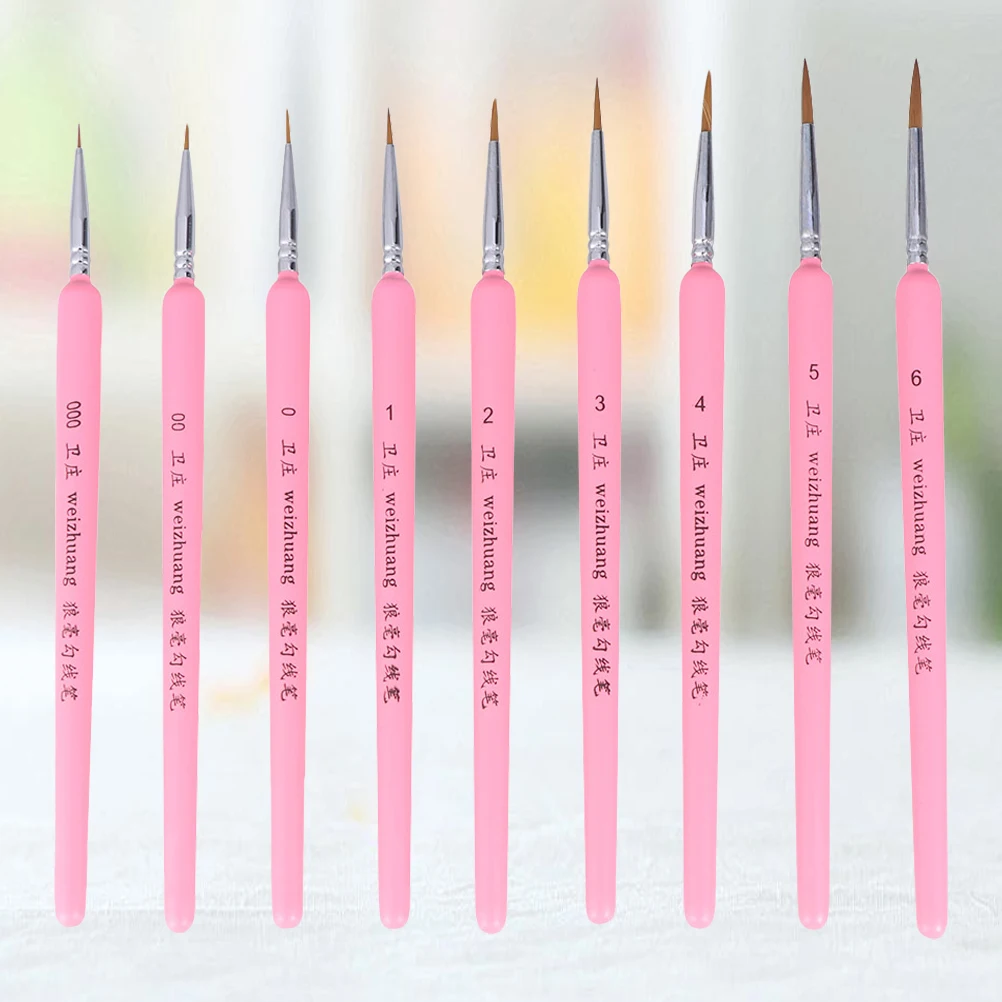 

9 Pcs Pencil Fine Detail Paint Brush The Face Watercolor Brushes for Adults Bamboo Miniature