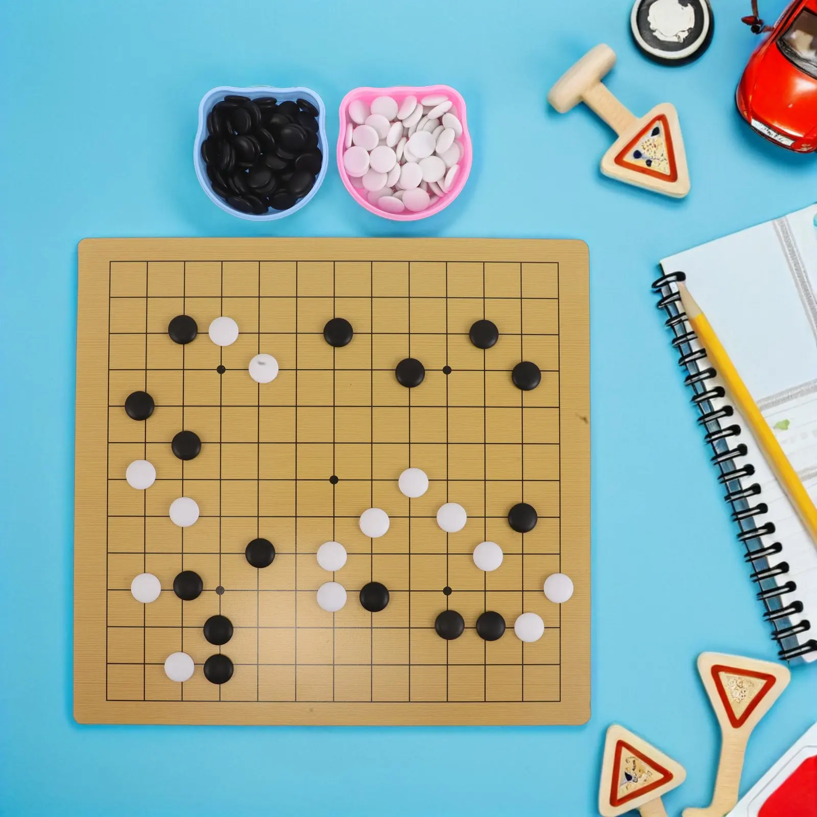 Kids Go Game Set with Dual-Side Board (9x9 & 13x13), Portable Lightweight Learning Chess for Children