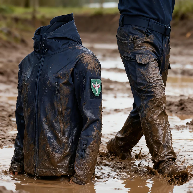 

Men's Winter and Autumn Tactical Combat Soft Shell with Fleece Wool Waterproof Fishing Hiking Camping Jacket Warm Set