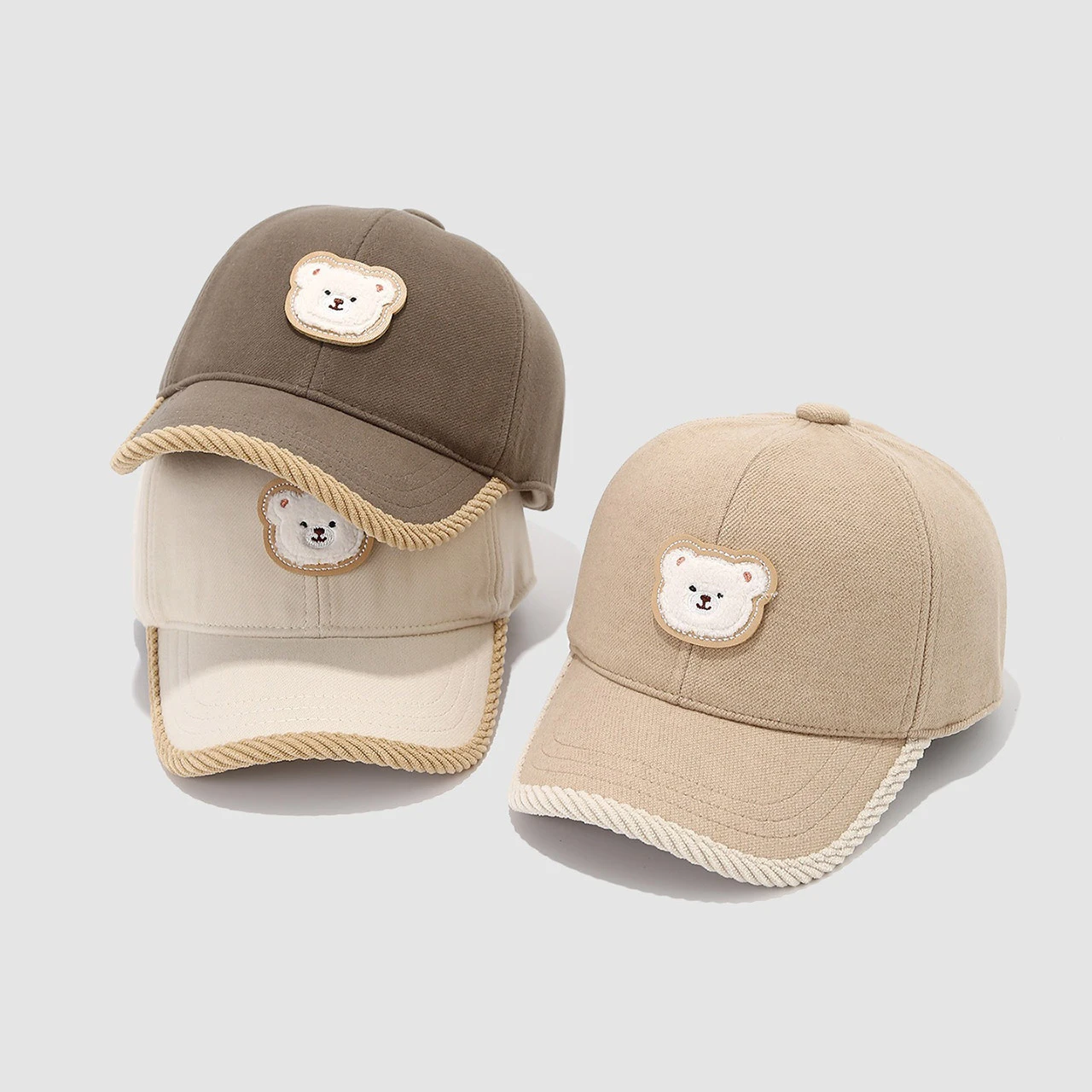 

Cartoon Cute Bear Baby Baseball Hat Cotton Summer Adjustable Peaked Duck Tongue Cap Boys Girls Infant Toddler Casual Outdoor Hat