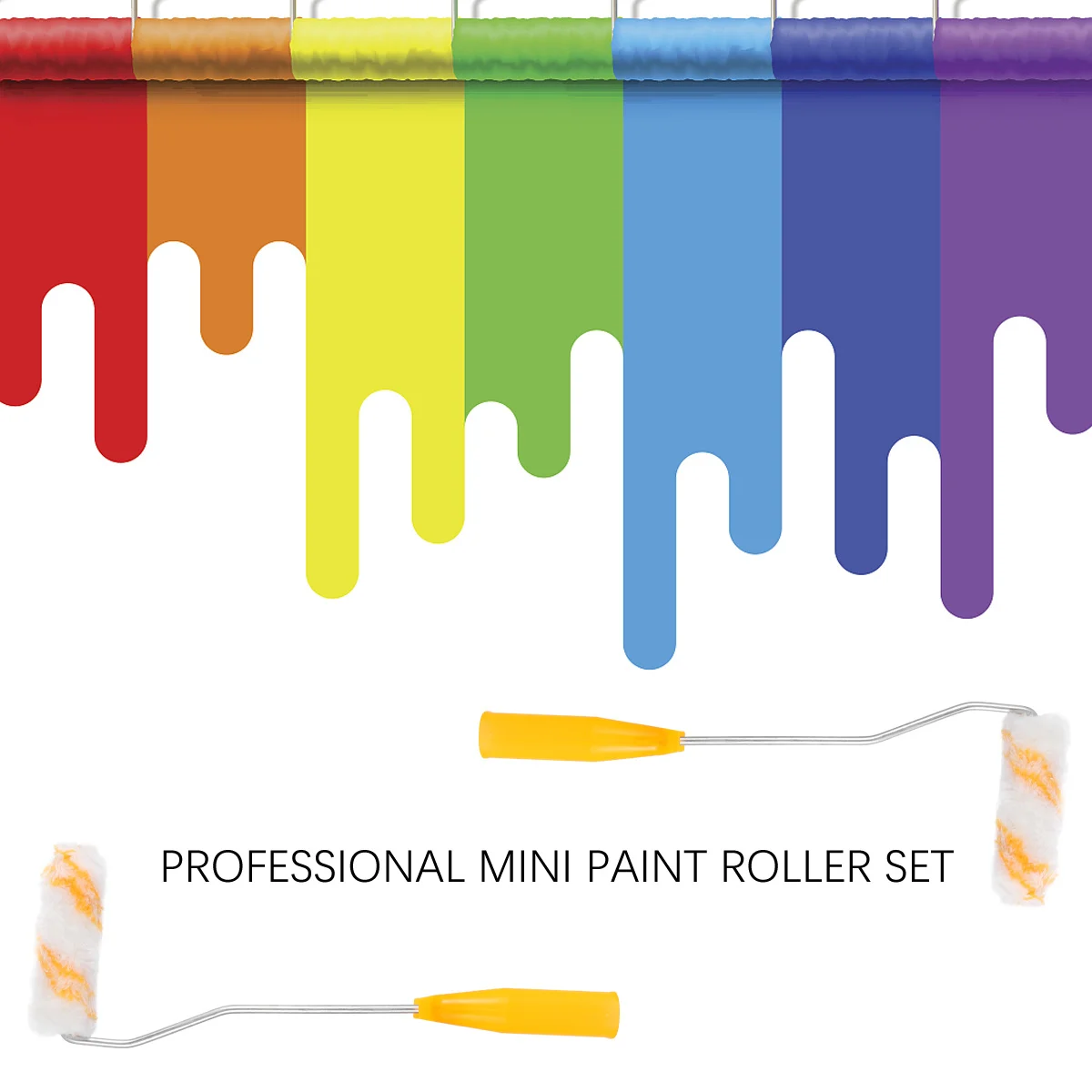 

21pcs Mini Paint Roller Set 32Cm Handle Cotton Thread Covers For Wall Door Window Painting Diy Tools Roller Paint Cover