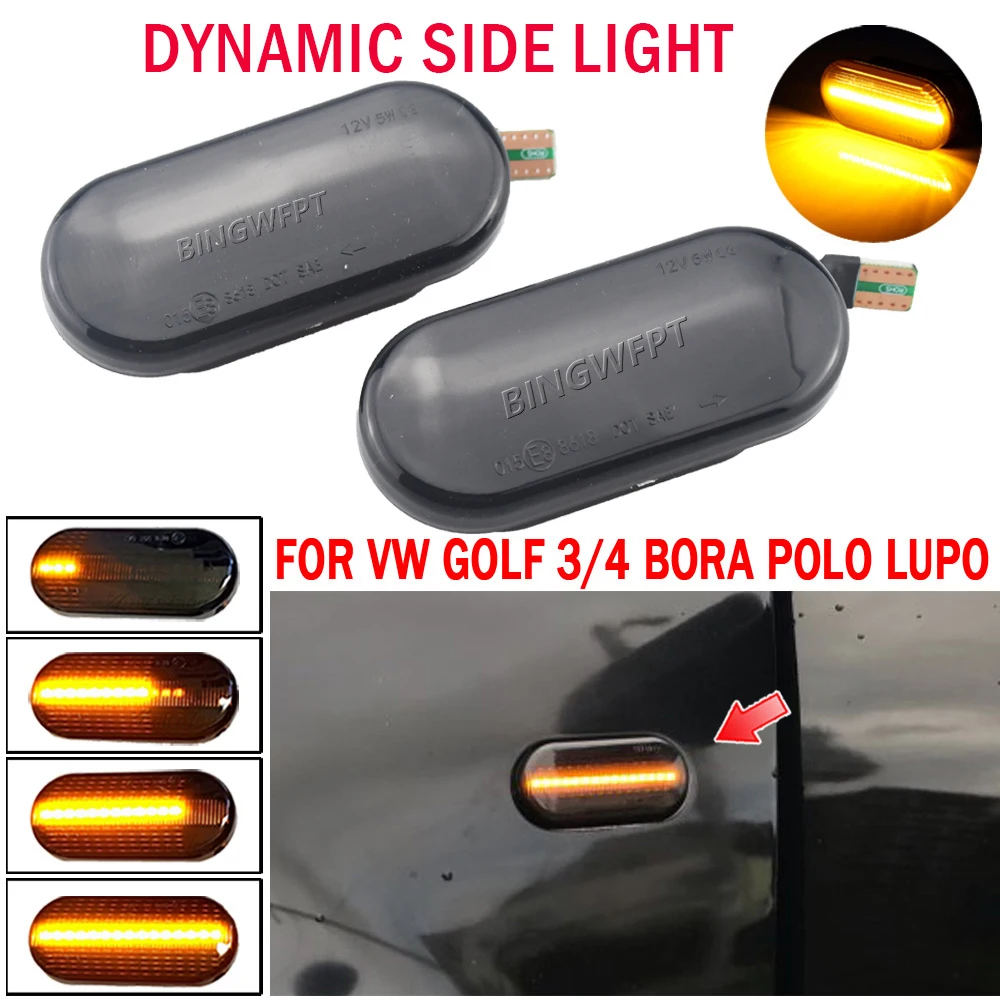 2pcs Side Marker Led Dynamic Turn Signal Light Indicator Blinker For VW Bora Lupo 1998 1999 2000 2001 2002 2003 2004 2005