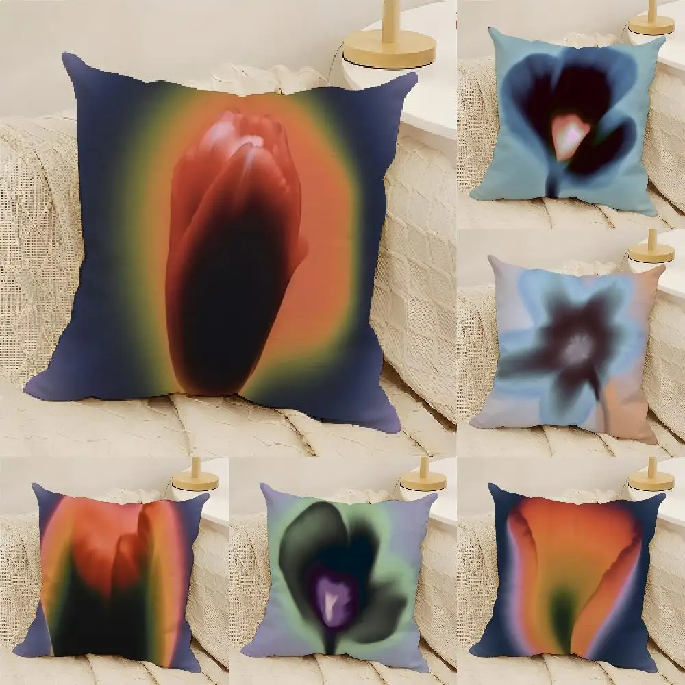 Flowers Of Consciousness Cushion Cover Natural Linen Organic Fabric Double-Sided Printing Sofa Home Decor Gift Pillow Cover