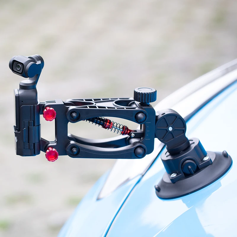 For DJI Pocket 3 Car Holder Suction Cup Bracket Stabilizer Z-Axle Gimbal Camera Shock-absorbing Spring Support Mount Accessories