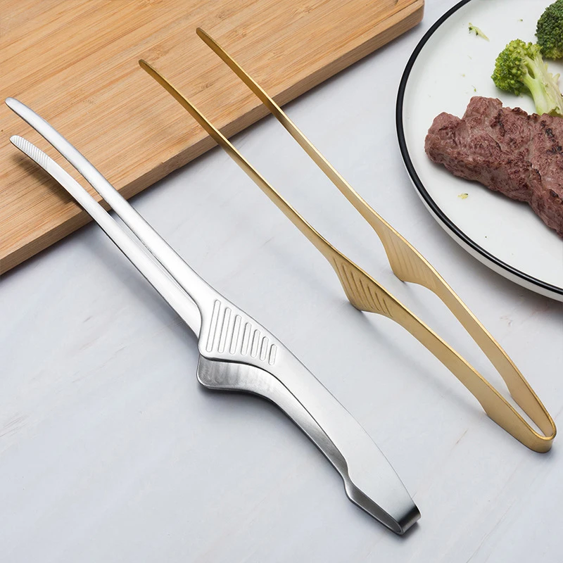 

BBQ Food Tongs Barbecue Clips Stainless Steel Kitchen Accessories Cooking Outdoor Grilling Non-Stick Steak Clamp Baking Tool