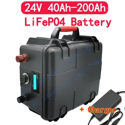 waterproof 80Ah 24v 100ah lifepo4 battery 60Ah 150Ah 24V 50ah lithium for Trolling Motor Fishing Inflatable Boat camping EV