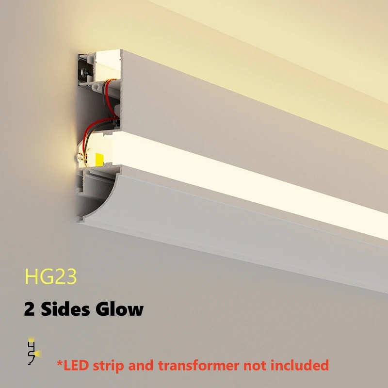 

Wall Washing LED Aluminum Profile Free Ceiling Surface Mounted Top Corner Decoration Line Lamp Gypsum Strip Light Channel