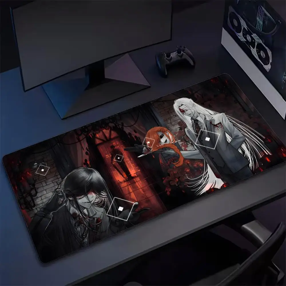 Cool Terror Homicipher Mouse Pad Tapetes de Mesa Teclado, Borracha Kawai, Tapete de Mesa Antiderrapante, XXL90x40cm