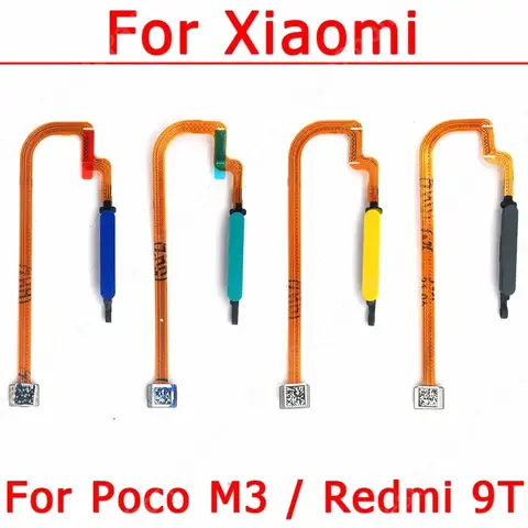 for Xiaomi Mi Poco M3 Redmi 9T Fingerprint sensor home button ribbon flex cable replacement Spare Parts