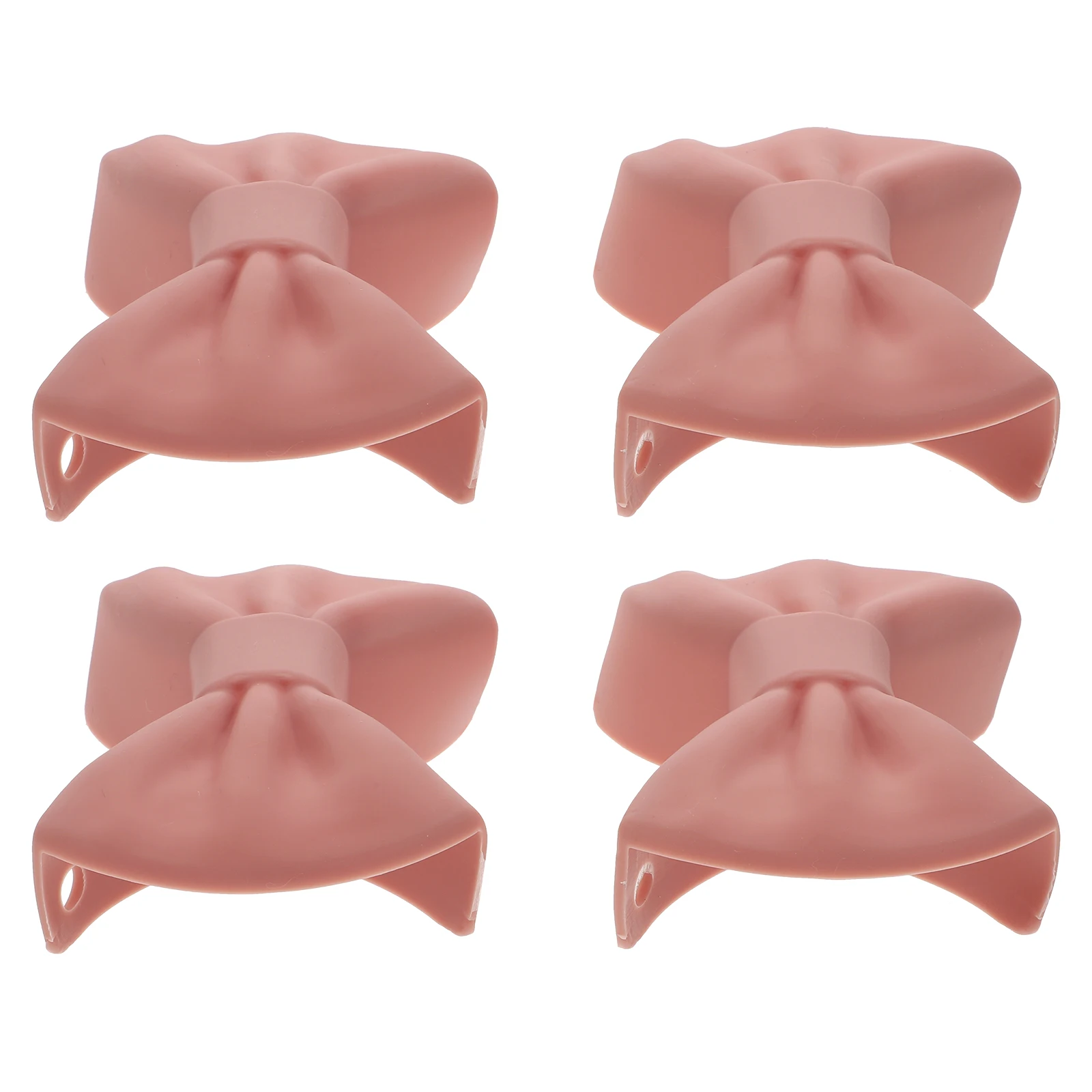 

2Pairs Bowknot Heat Resistant Kitchen Clips Anti-Scalding Silicone Clips for Cooking Pot Handle Protection Home Supplies