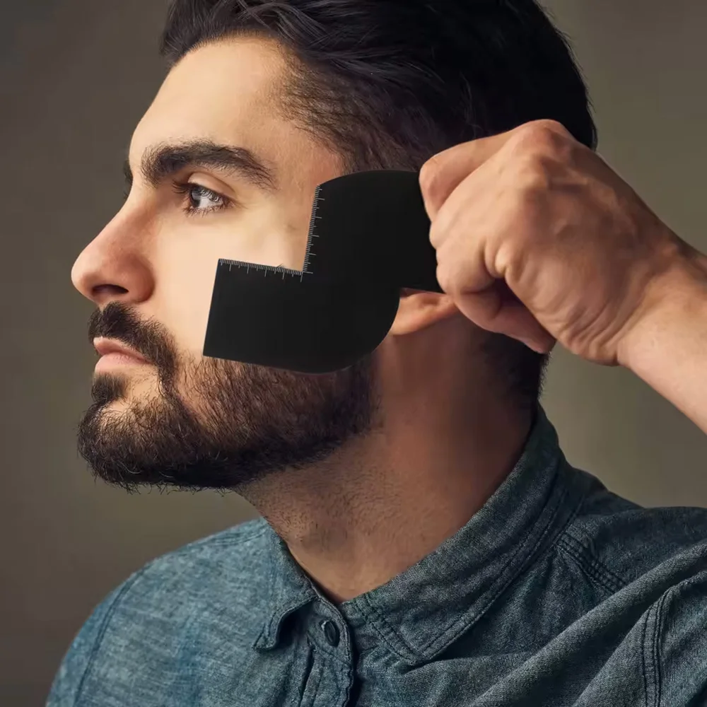 Beard Shaping Cards Easy to Use Hairlines with Precise Measurement Scales Sturdy Design Grooming Accessories for Men