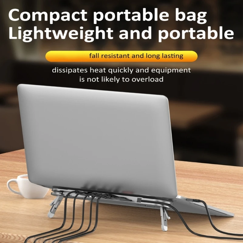 CORA 7 Port USB C Aluminum Laptop Stand 4K60Hz PD100W Charging Card Reader Adjustable