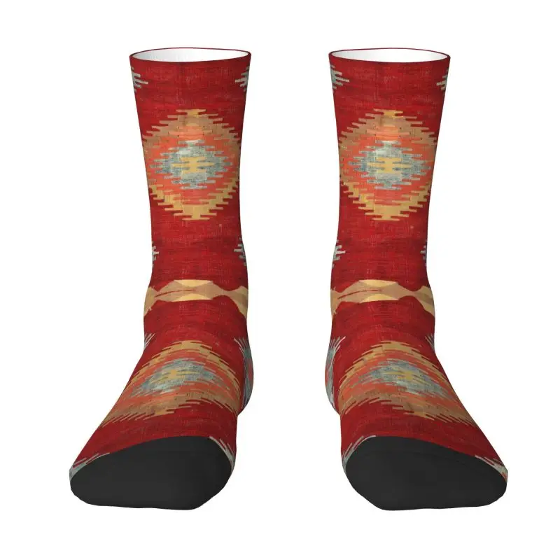 Cal Antique Turkish Mens Crew Socks Unisex Cute Bohemian Ethnic Vintage Persian Carpet Tribal Summer Autumn Winter Dress Socks