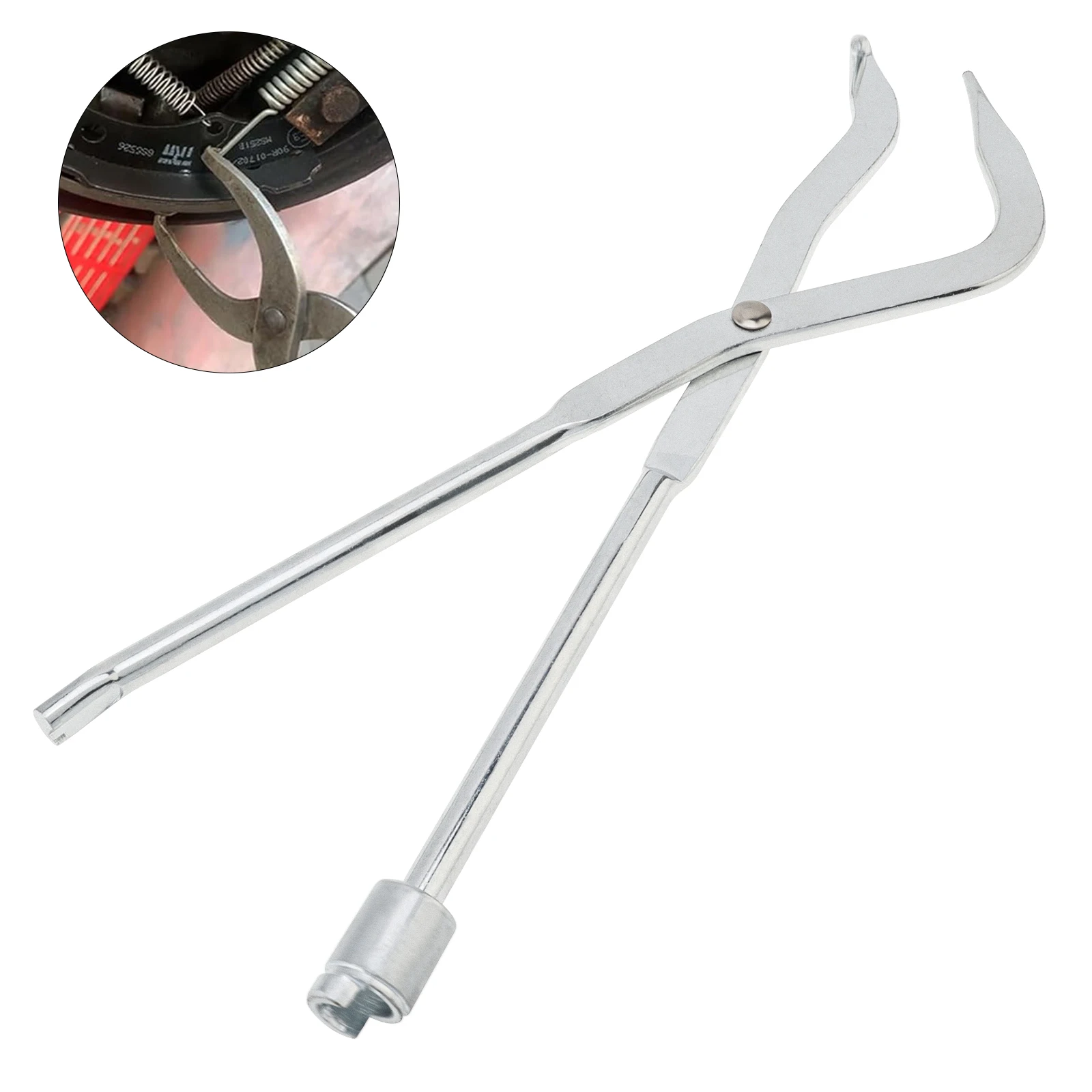 Alicate de mola de freio de aço de alto carbono tipo tambor, ferramenta manual de alicate de desmontagem de mola de prevenção de ferrugem e resistência à corrosão