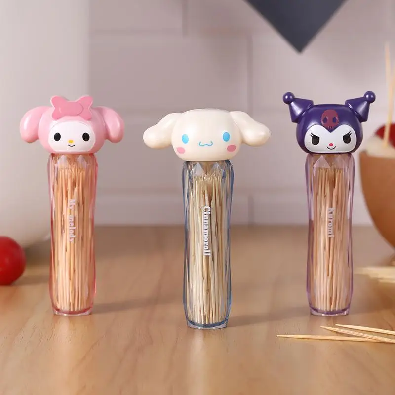 Tragbarer Zahnstocherhalter, niedlicher Mini-Cartoon-Reise-Wattestäbchen-Spender, Aufbewahrungsbox, kleiner Behälter für Mädchen, Geschenk
