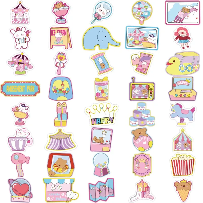 80 ورقة ملاهي خربش ملصقات لطيف الكرتون الحيوان الشارات للجيتار المحمول الأمتعة Kawaii سجل القصاصات مجلة ديكور