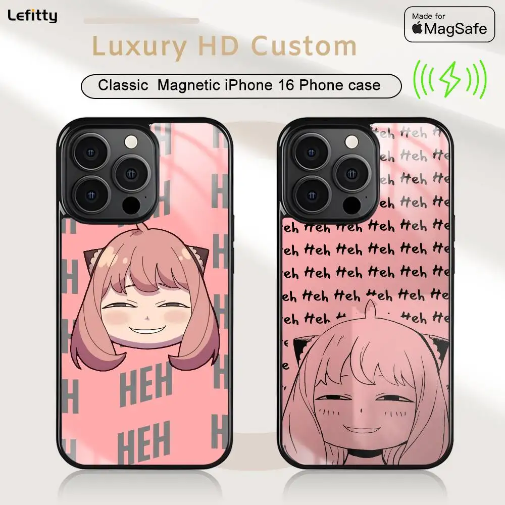 

Anime Cute Anya Phone Case For iPhone 16 15 14 13 12 11 Pro Max Plus Mini Magsafe Wireless Charging Cover Magnetic Hard Shell