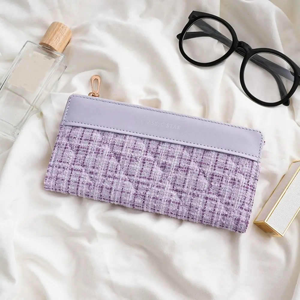 Portable Large Capacity Long Wallet Bi-fold Design Zipper Clutch Coin Purse