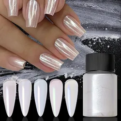 1box Cherry Pink Chrome Pearl Nail Powder Gradient Mirror Effect Nail Art Glitter Auroras Rubbing Dust Nail Art Decoration 20ml