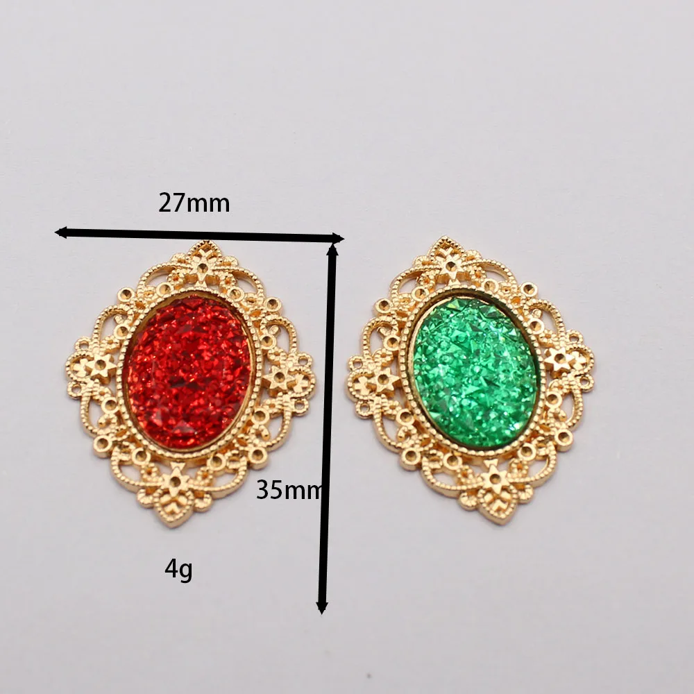 New 5-piece/batch Gold Alloy Oval Cat Eye Material Button DIY Hat, Shoes, Clothes, Belt, Brooch, Handmade Decoration, Fashionabl