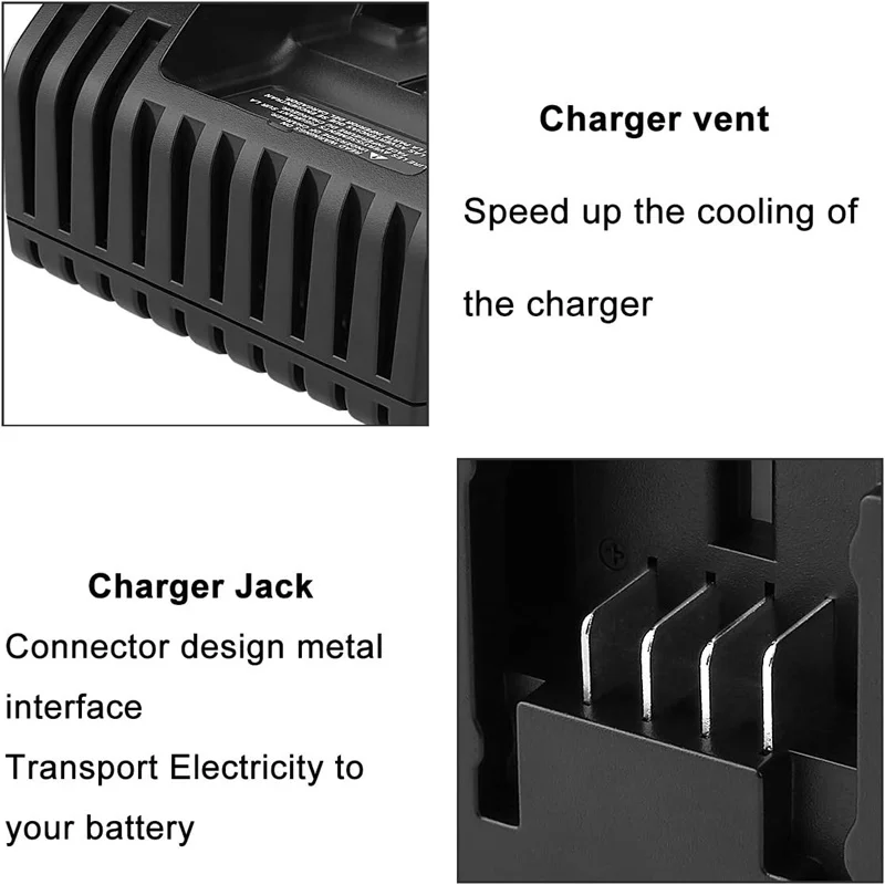 20V Li-ion Battery Charger For Black&Decker For Porter Cable/Stanley 18V Electric Drill Screwdriver Tool Accessory Fast Charge