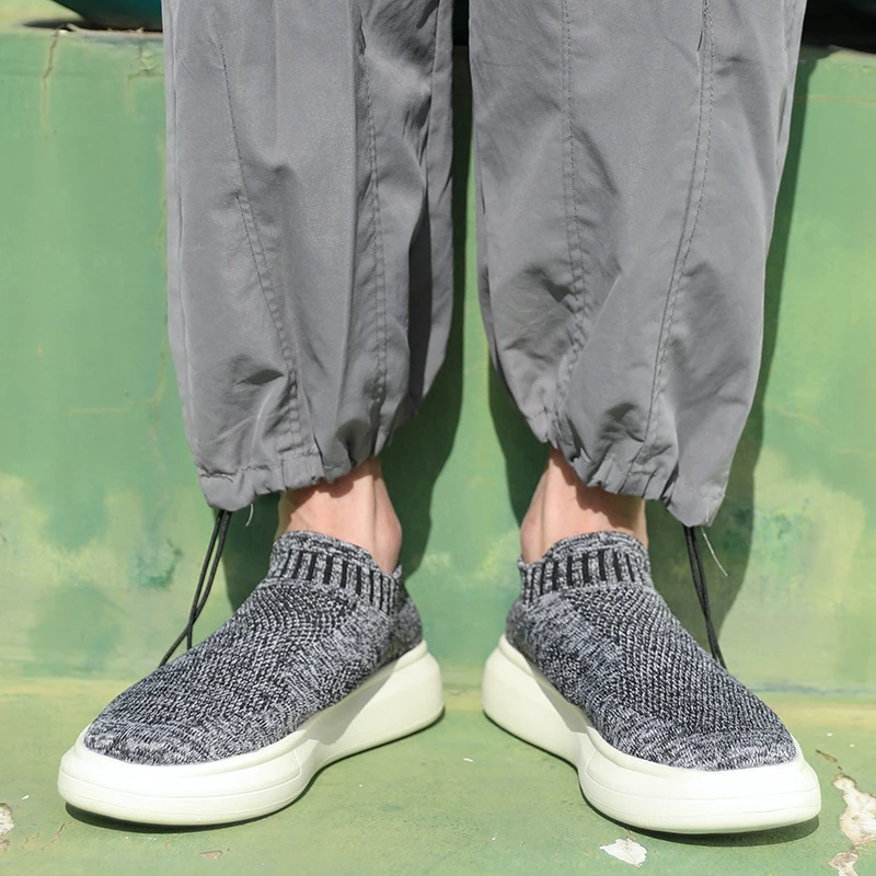 

Модные слипоны на плоской подошве, мягкая подошва с нулевым пальцем, легкие модные кроссовки большого размера, новые мужские широкие сетчатые кроссовки босиком