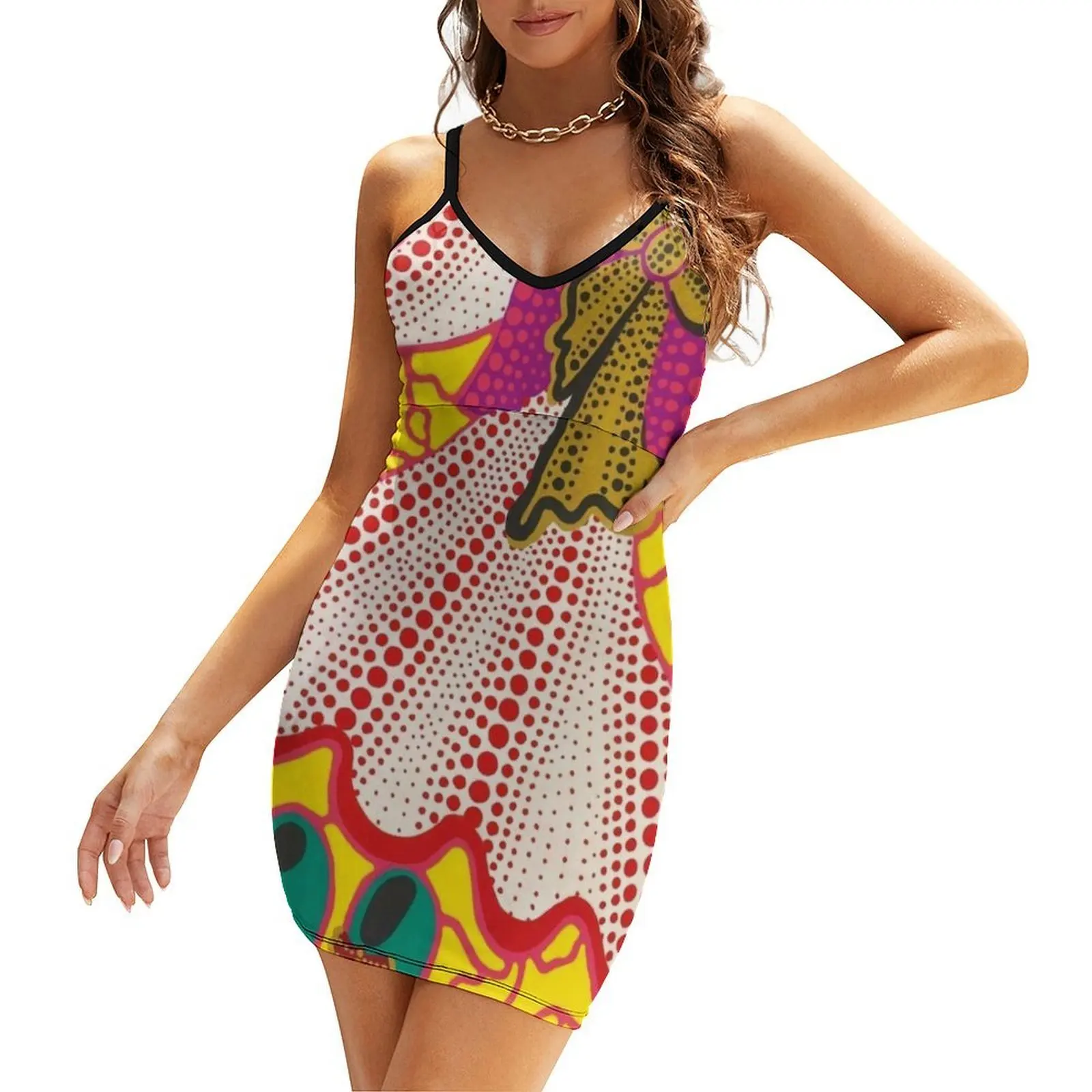 

yayoi kusama art Sling Dress summer clothes Female dress Beachwear Party dresses for women