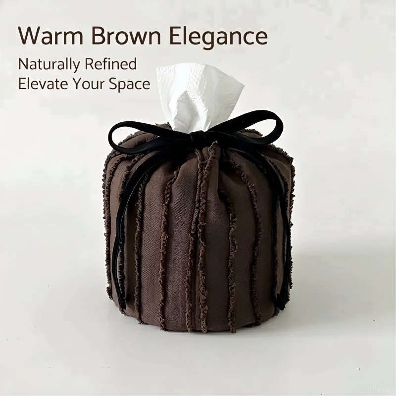 

Household Practical Ribbon Drawstring Tissue Bag Adjustable Solid Color Fabric Paper Towel Holder Tissue Box Home Decor 2026