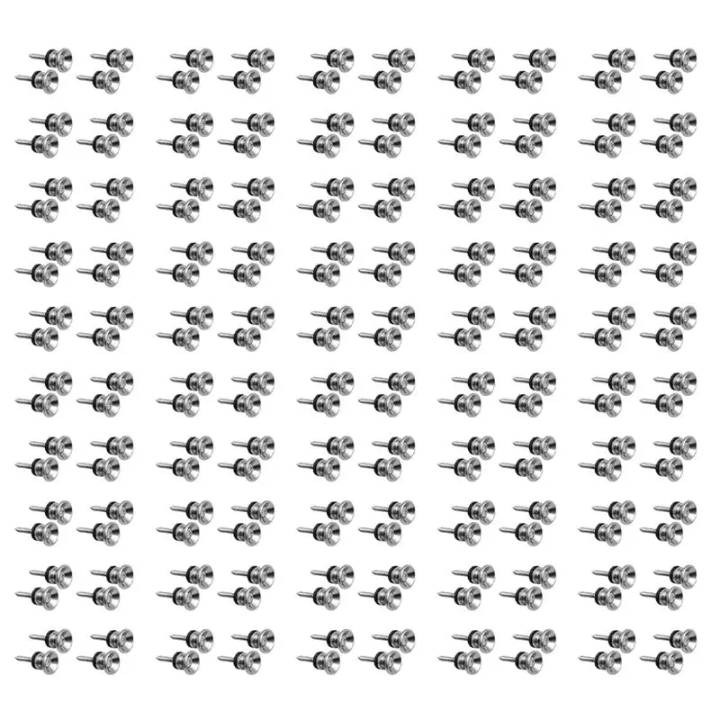 CGDS-100Pcs Metal Strap Buttons End Pins With Mounting Screws For Electric Acoustic Guitar, Bass,Ukulele