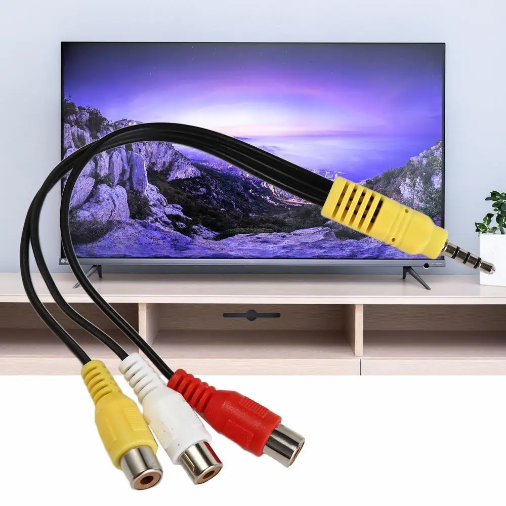 

Portable 3 RCA Female RCA Cable 20cm Stereo 3.5mm Cable 3.5mm Aux Male Audio Video AV