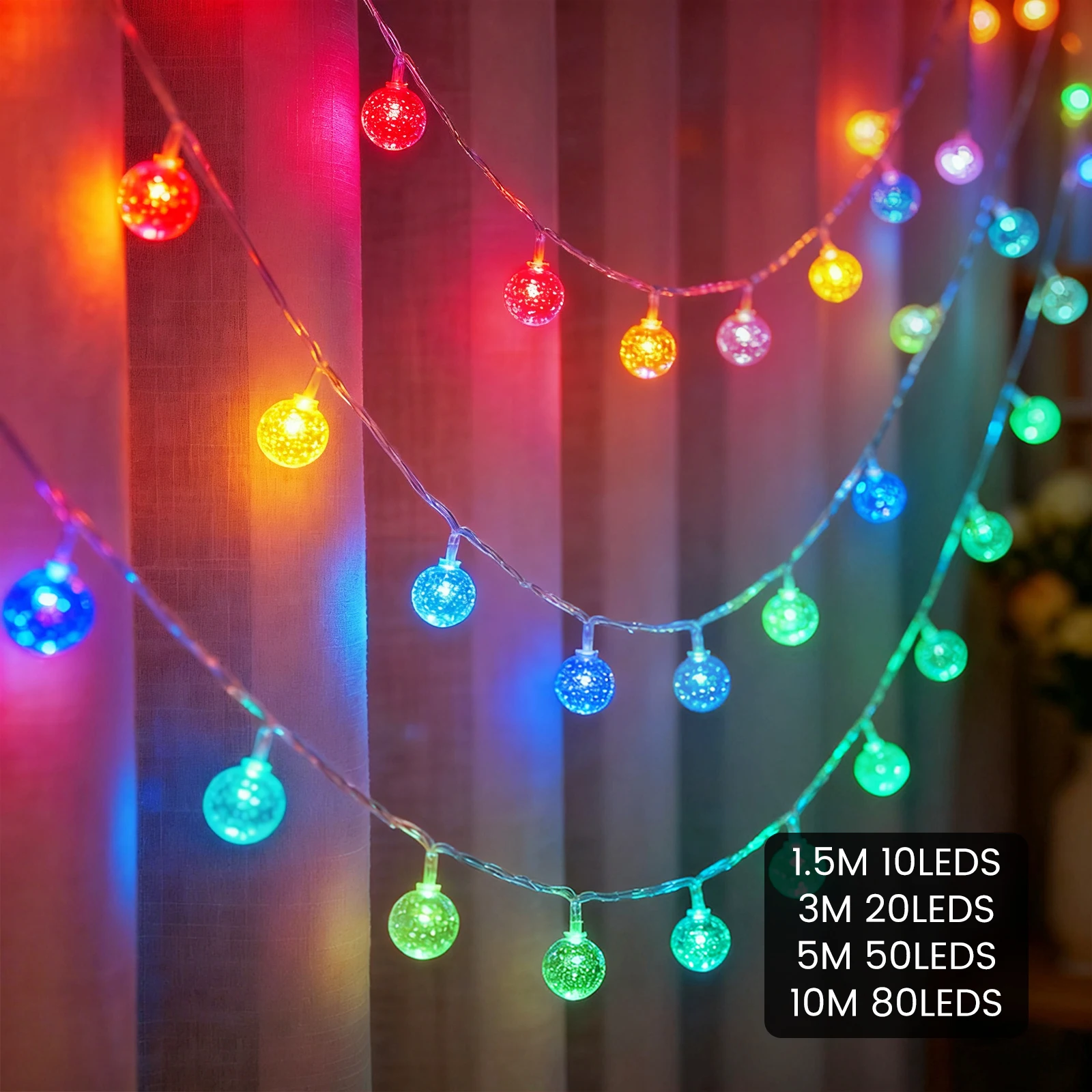 كرة صغيرة الجنية أضواء غلوب سلسلة أضواء USB/بطارية تعمل في الهواء الطلق LED جارلاند للمنزل حديقة الزفاف زينة عيد الميلاد