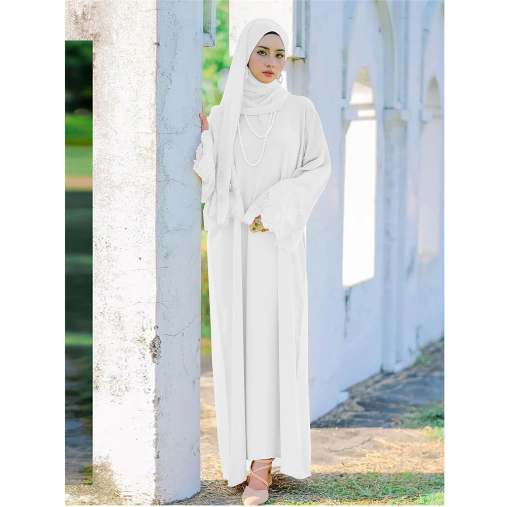 ดูไบ Abaya สําหรับผู้หญิงที่สง่างามมุสลิมเย็บปักถักร้อย Hijab Maxi ชุดตุรกี Kaftan อิสลามอาหรับ Robe Eid Ramadan Party Jalabiya ชุด