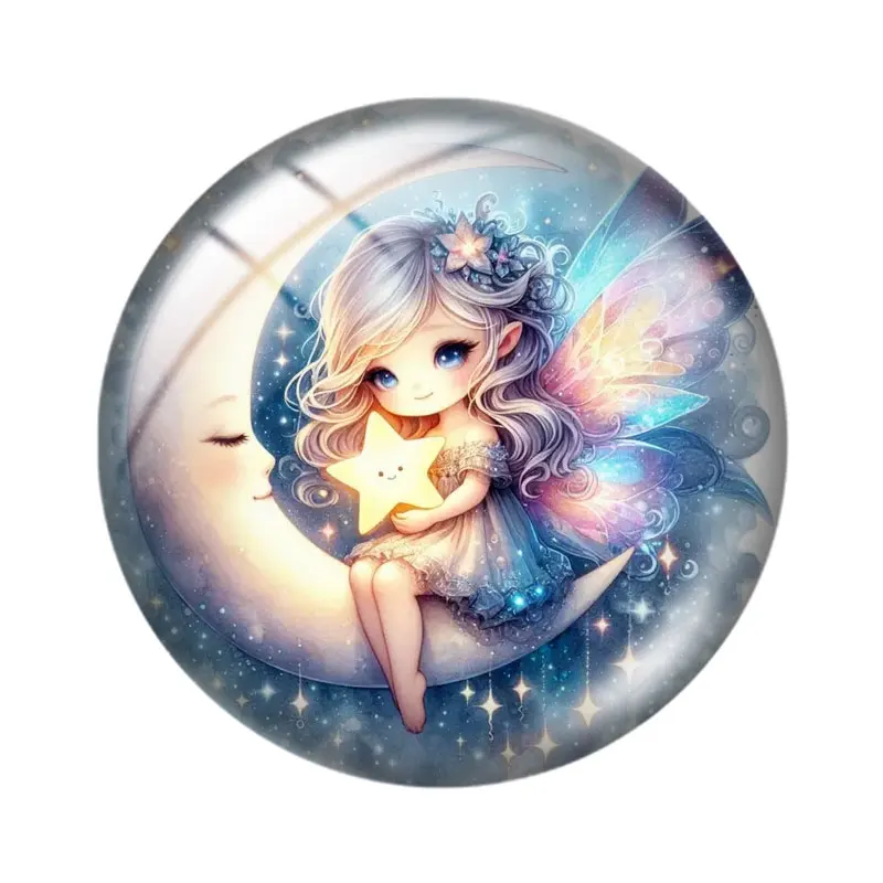 غريب الأطوار ليلة الجنية مسحور عابث مزيج 12 مللي متر/18 مللي متر/20 مللي متر/25 مللي متر صورة مستديرة الزجاج كابوشون التجريبي ظهر مسطح صنع النتائج #6