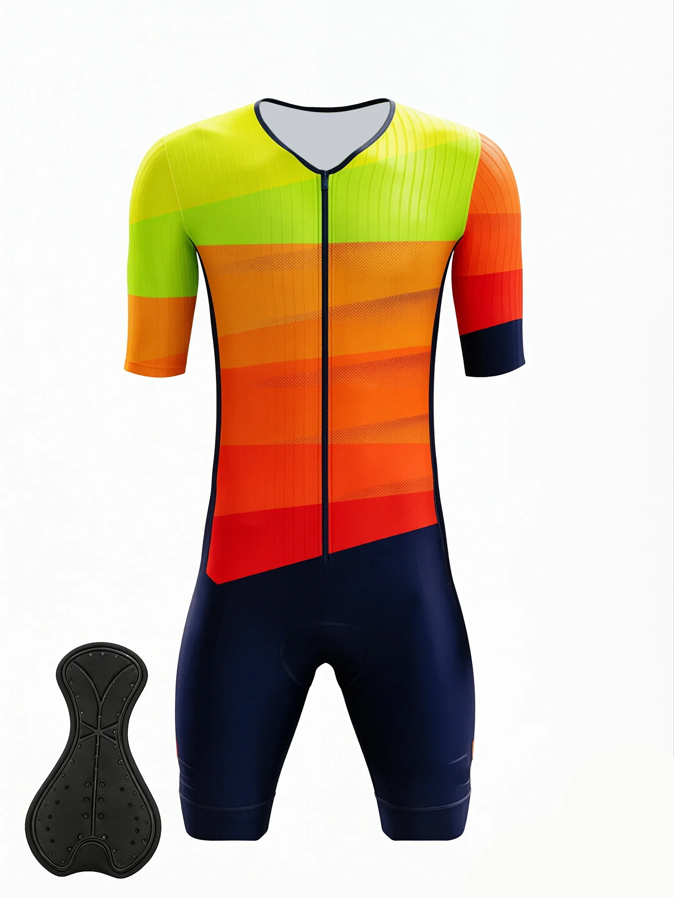 Summer Men’s Cycling Jumpsuit Short Sleeve Shorts, Breathable Quick Dry Lightweight One Piece Bike Suit