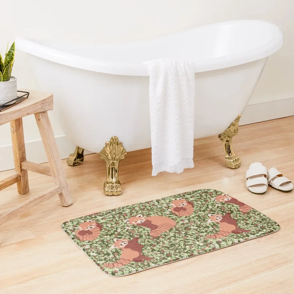 

Red Panda Pattern Bath Mat Carpet Bathroom Modern Bathroom Accessories Bathroom Absorbent Quick Dry Non-Slip Bathtub Mat