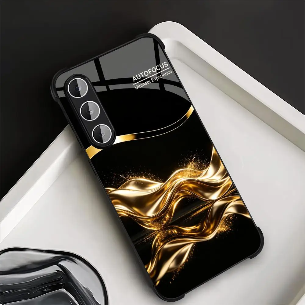 Luxury Metallic Gold Business phone case s26 ultra case quad lock 폰케이스 glass for Samsung Galaxy S26 S25 S24 S23 S22 FE,Ultra,Plu