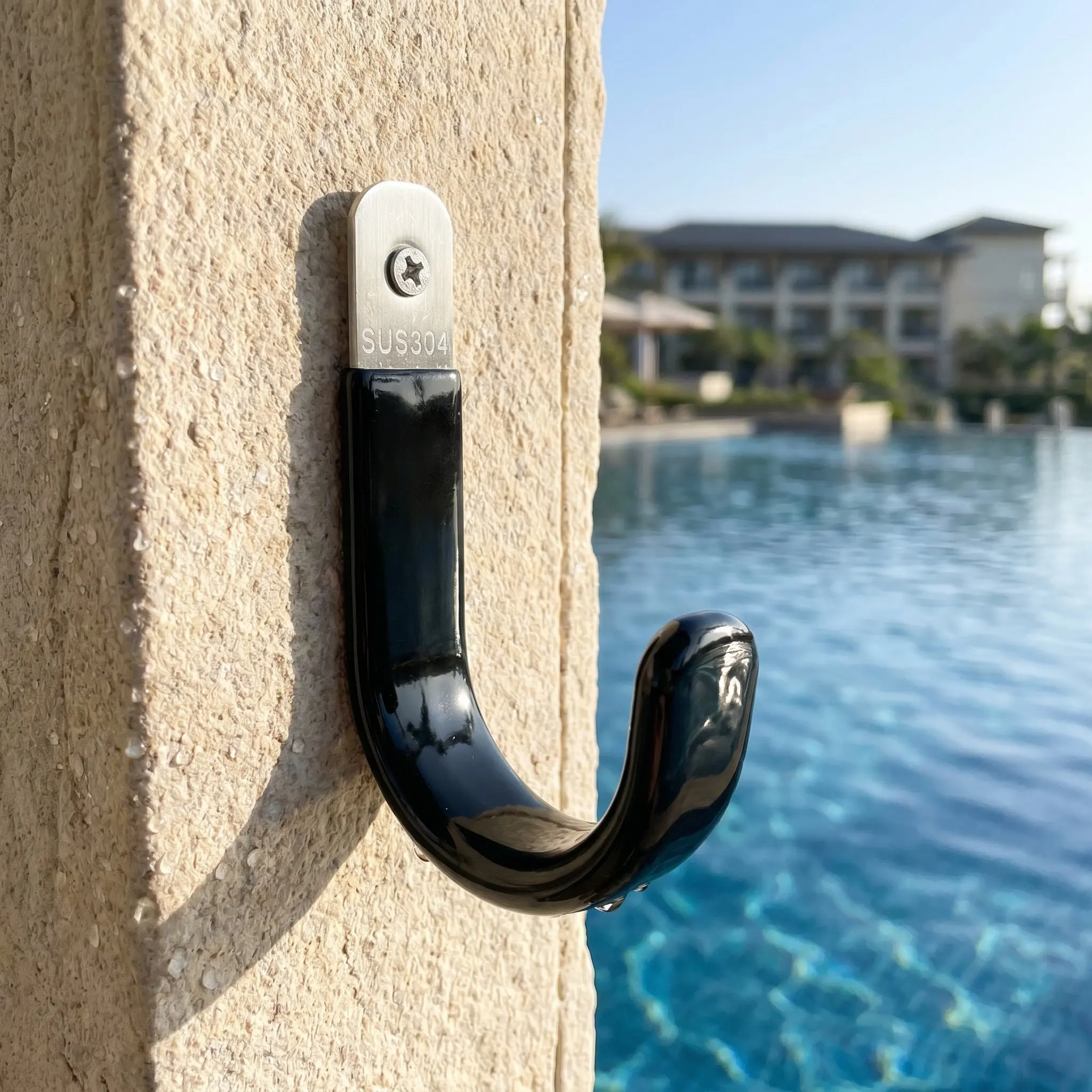 2pcs Lifebuoy Wall Mount Bracket Stainless Steel Swimming Pool Rescue Equipment Hook with Screws For Pool Lifesaving Equipment