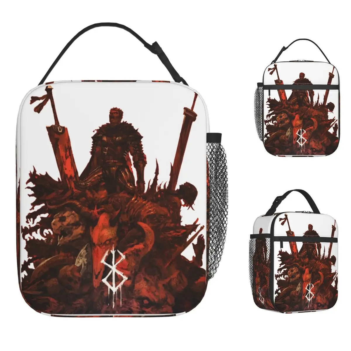 

Japanese Anime Berserk Lunch Bag Guts Cool Manga Cute Lunch Box For Adult Travel Portable Cooler Bag Oxford Print Tote Food Bags