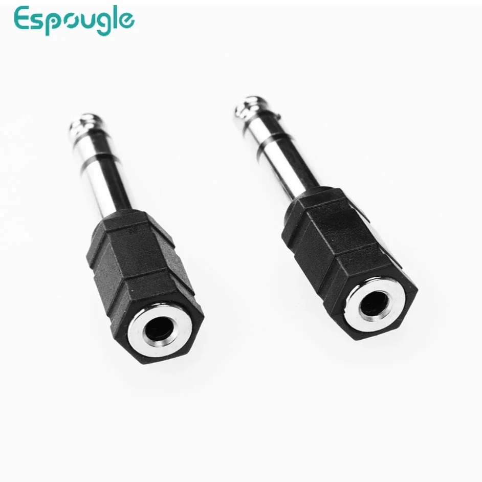 100pcs 1/4 Inch Stereo Plug To Female Socket Mini Jack Adapter 6.35mm Male to 3.5mm Female Connector Headphone Audio Adapters