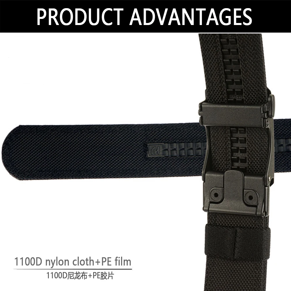 TUSHI-Cinto Militar Masculino, Cinto Tático Resistente Cinto Pistola de Nylon Fivela Automática de Metal, Cinto de Serviço Exterior, Acessórios IPSC, Novo