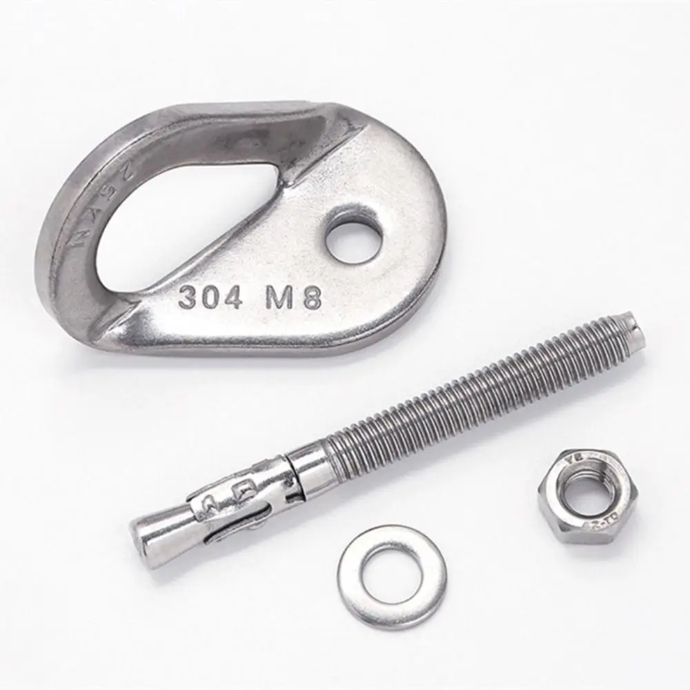 M8 M10 Rock Climb Fastening Piton Stainless Steel Fixed Point Climb Expansion Screw Professional Hanger Plate Rock Climb Nut